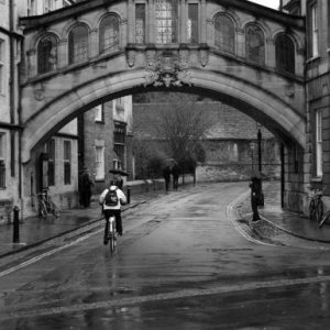 biking through bridge of sighs