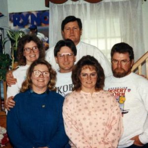 Top Row: Dad (Deceased)
Middle Row Left to Right: Aunt Debbie, Uncle John (deceased), Uncle Tom.
Bottom Row: Aunt Ellen, Aunt Gina.