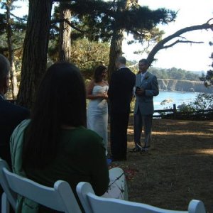 the actual wedding ceremony, performed by my nephews step brother, who had to scramble online to get legal
