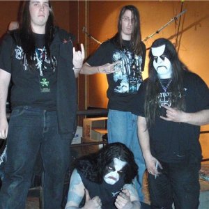 My brother and I with 2 members of the Black Metal band 'Immortal'