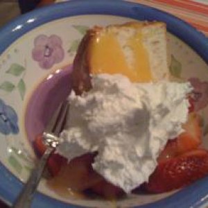 Gluten Free Angel Food Cake, with Strawberries, Whipped Cream and Lemon Curd