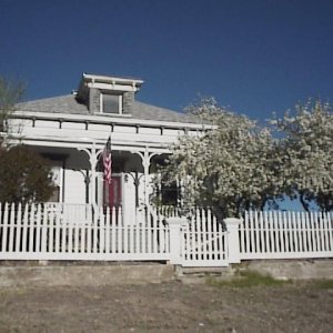 Built in 1878.  On Atlas Hill overlooking the town oe Eureka, NV