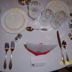 Table setting for General's Formal Dinner.