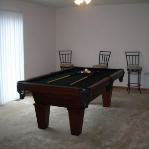 We just got this pool table and the rest of the room is work in progress!