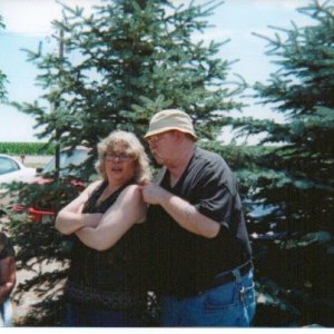 From the left, my Aunt, Me, DH.  This pic was taken in Eastern Wyoming last summer.