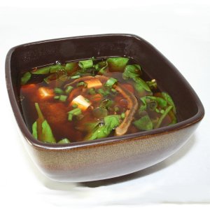 Spicy Miso Soup with Chanterelle and Porcini Mushrooms
