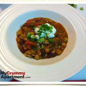 Made this Turkey Chili with chick peas and kidney beans.