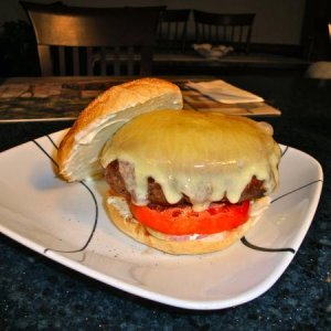 Burger Bomb - A cheeseburger with a few slices of Genoa salami under the cheese.