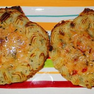 Baked (in a shell) trout cake & potato