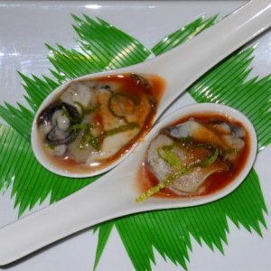 Iced cold oyster shooters