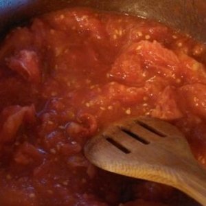 Tomatos in a pot