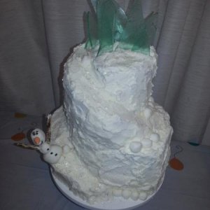 Four year old's birthday cake based on the movie frozen.