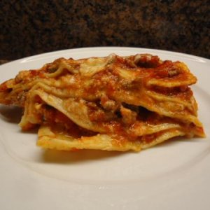 Lasagna with Meat Sauce and Homemade Pasta