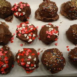 Chocolate Dipped Cake Pops, minus the stick, so just cake Balls I guess :)