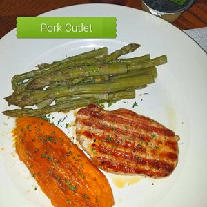 Pork cutlet, Yam & Asparagus