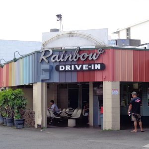 One of old faves- Rainbow Drive-In (http://rainbowdrivein.com/)
Seen on Diners, DriveIns and Dives 
I think we actually went three times in our month 