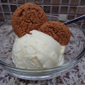 My second try at homemade Ice Cream, Meyer Lemon