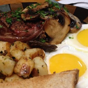 Steak and eggs
