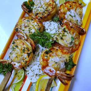 Kabobs, Lemon-lime marinated shrimp & scallops