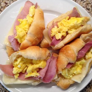 Leftover Pillsbury Crescent Rolls make for a great Breakfast Sandwich!