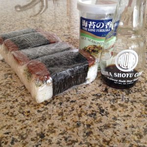 Spam® Musubi, my way.
Everyone makes theirs differently.