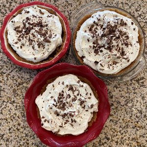 6 inch Homemade Chocolate Cream Pies, with from scratch pudding
