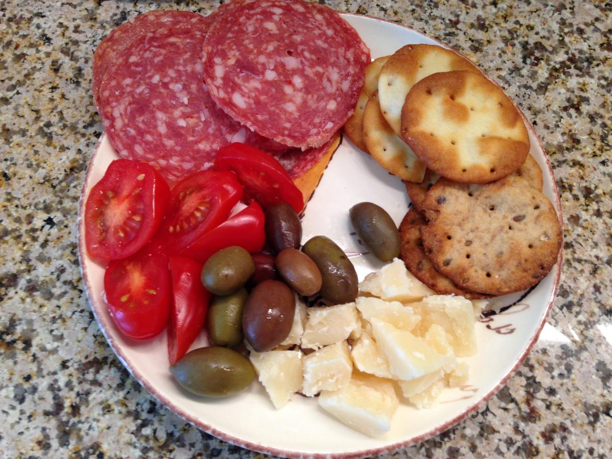 Another one of my husband's Snack Plates, in place of Dinner, YUM!
