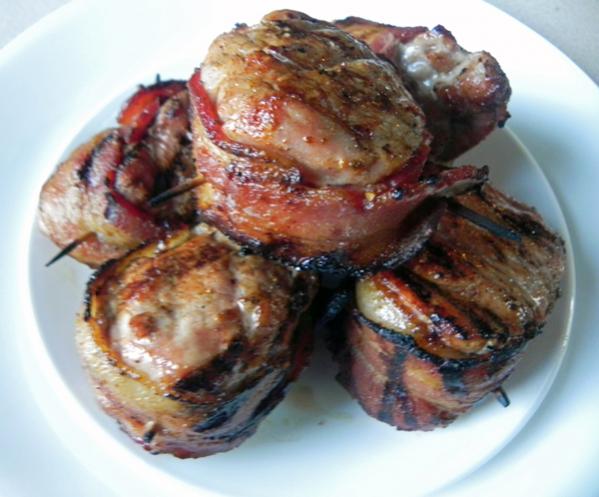 Bacon wrapped pork medallions