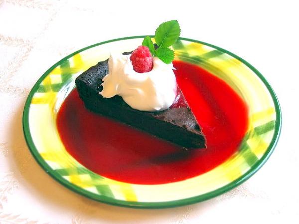 Chocolate Torte with Raspberry Sauce