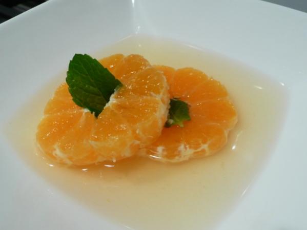 Clementine with rosemary syrup