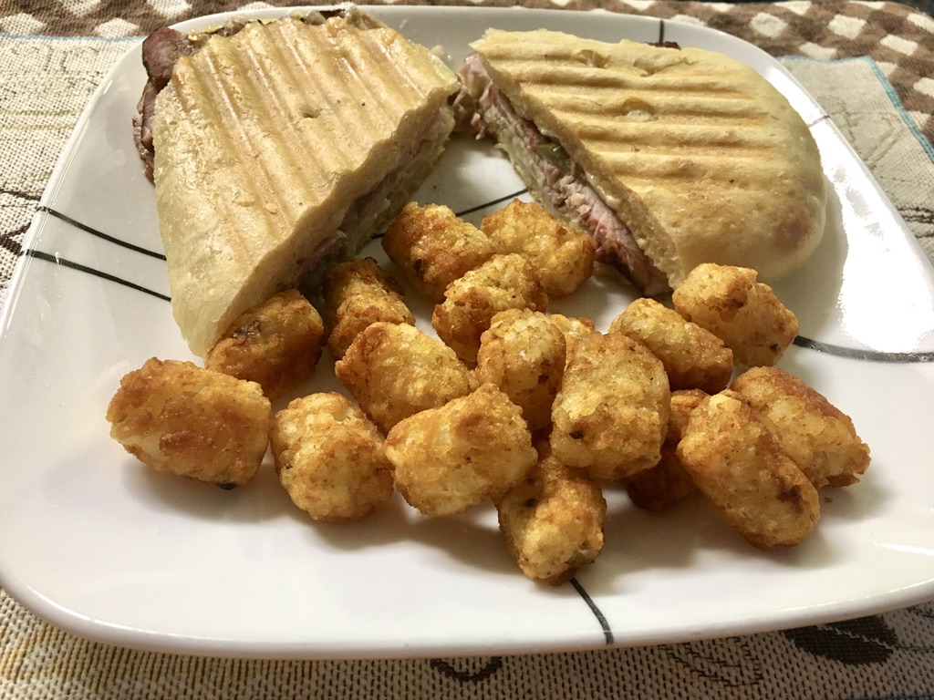 Cuban Style Sandwich with Tater Tots