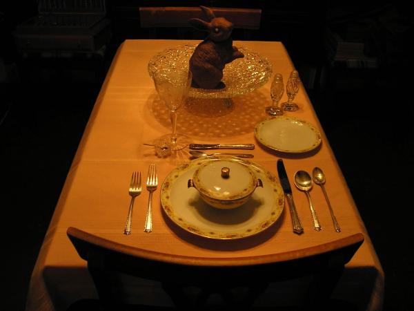 dinning table set for easter