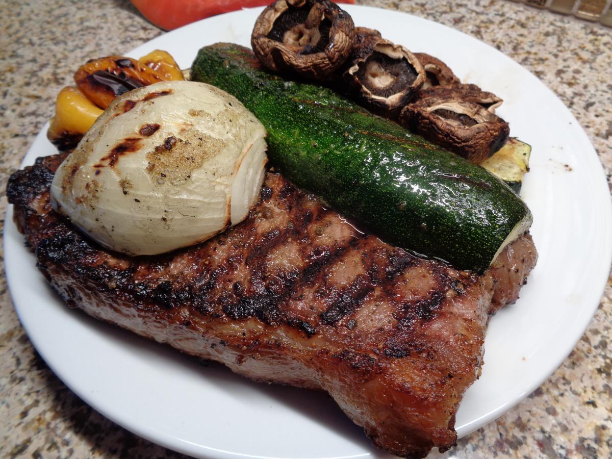 Grilled New York Strip Steak with grilled Veggies