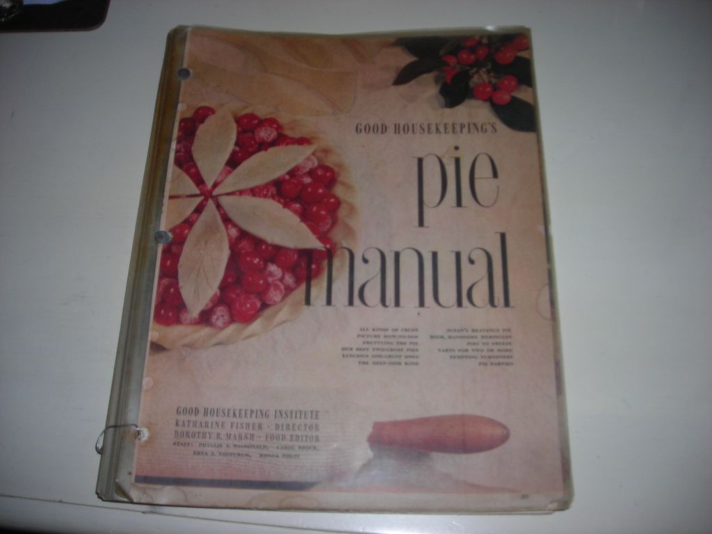 Here is the Pie Manual from my grandmother. She gave it to me a while ago and I use it all the time. It has so many wonderful pie recipes inside, I am