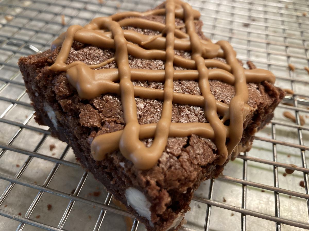 Hershey's Best Brownie recipe with a drizz of Candy Melt® Caramel flavor, meh, we won't do that again.