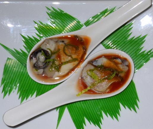 Iced cold oyster shooters