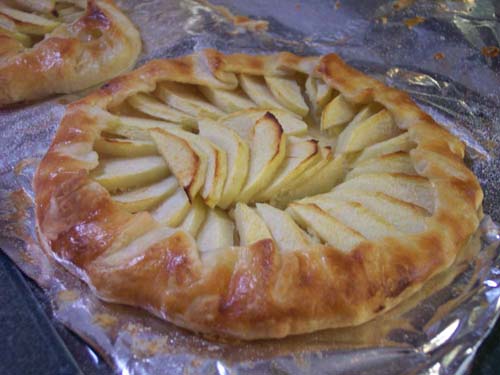 Individual galette for dh, who is addicted.  Under the apples is the frangipane, an almond cream.  Have already posted this recipe.