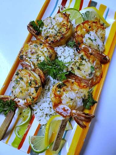 Kabobs, Lemon-lime marinated shrimp & scallops