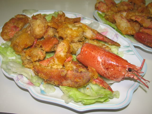 Lobster fried with cheese. An authentic Chinese cuisine.