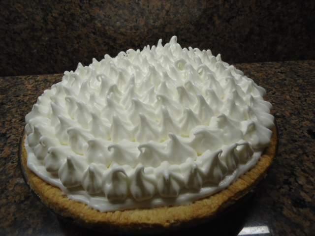 meyer lemon meringue pie, before toasting the top