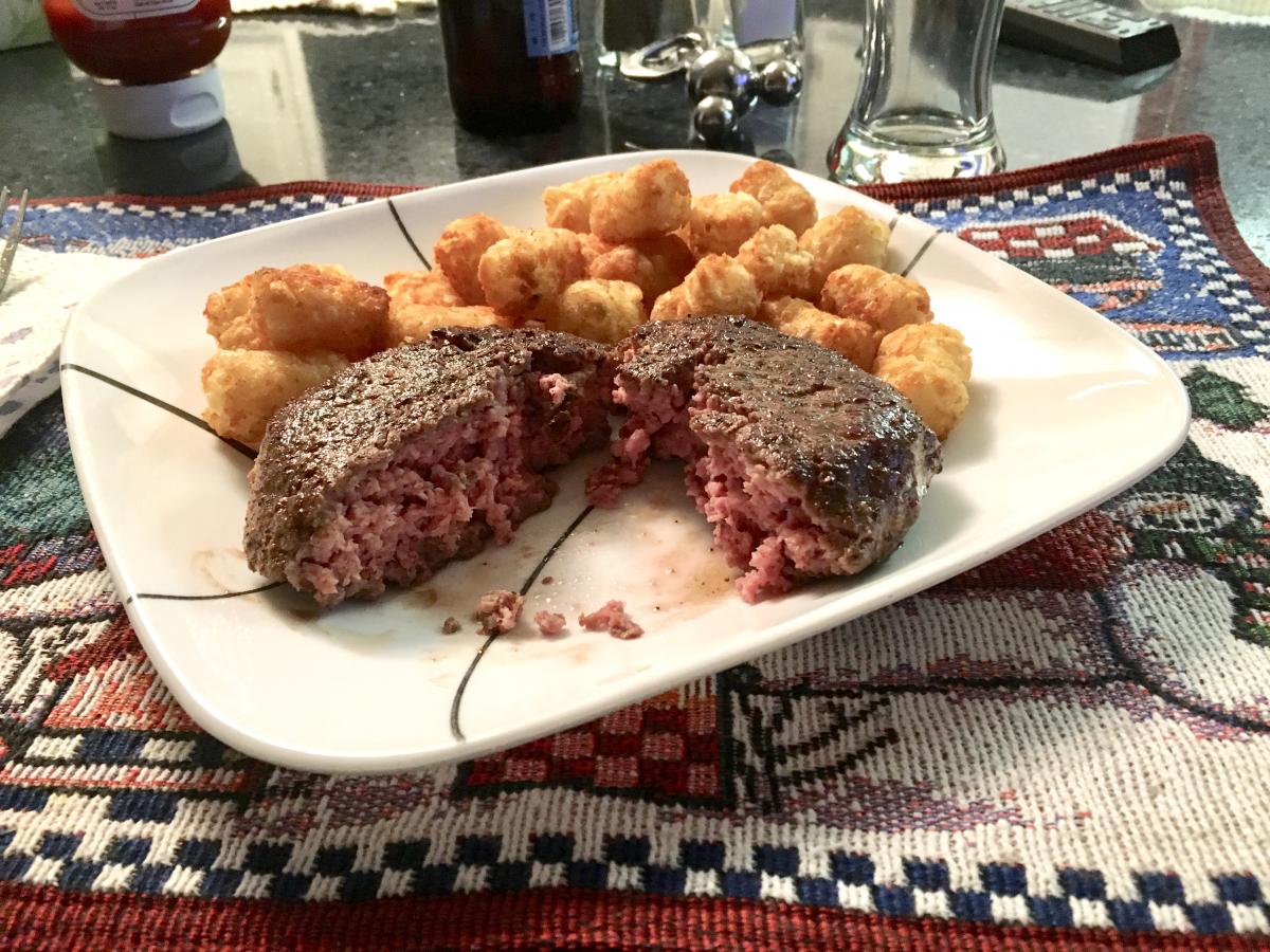 Sous Vide Burger and Tater Tots