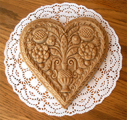 Springerle ginger cookie - Floral Heart