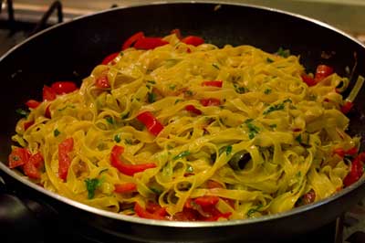 tagliatelle with red peppers 4