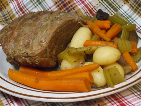 This was a really luscious beef roast with veggies!