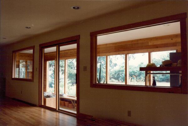 Window Door Trim 1992, this shows the newly installed window and sliding glass door trim.