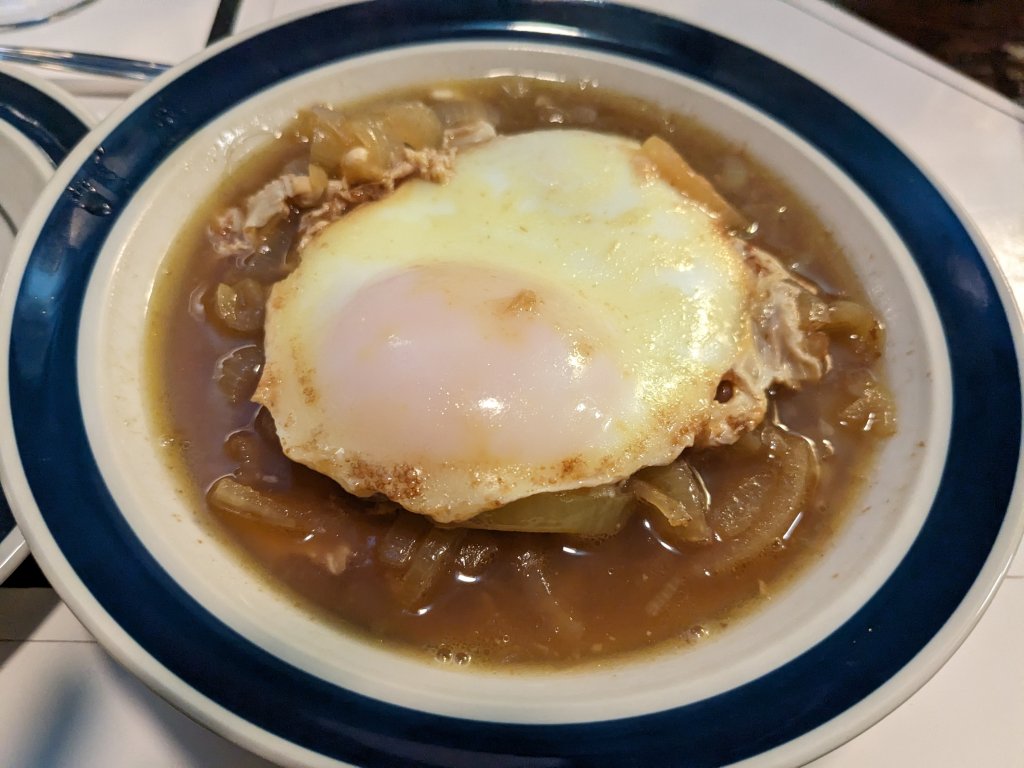 Carabaccia, Tuscan Onion Soup with a duck egg.jpg