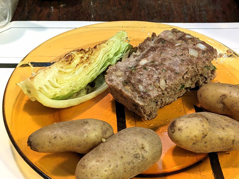 Meatloaf, conehead cabbage, and fingerling potatoes sm.jpg