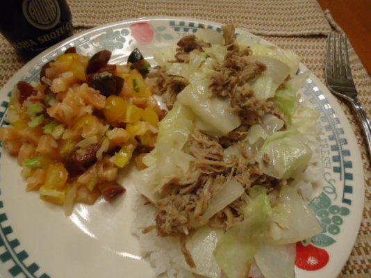 Kalua Pig and Cabbage with Lomi Salmon.JPG