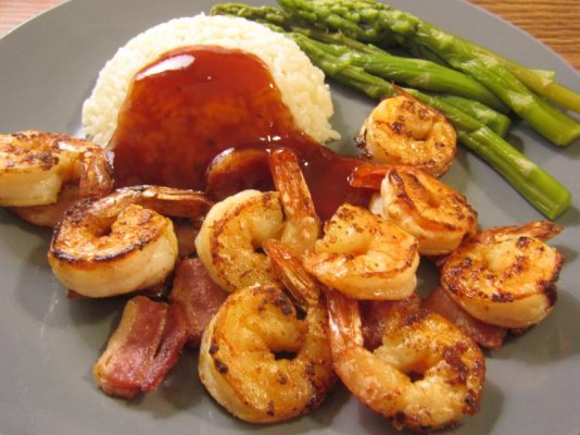 Shrimp in Bacon Fat, Rice ith Sweet-Sour Sauce.jpg