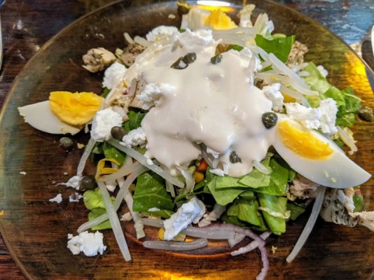 Salad with egg, chicken, and chèvre, Sti small.jpg
